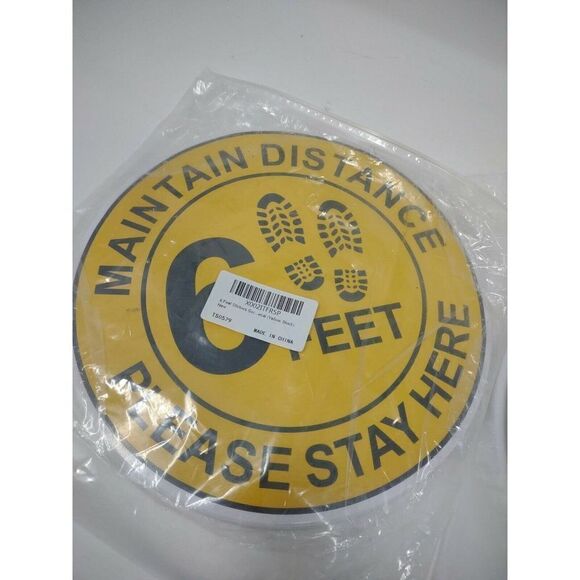 Social Distancing Floor Decal Yellow 6 feet shoe boot print style lot of 50 - Picture 2 of 5